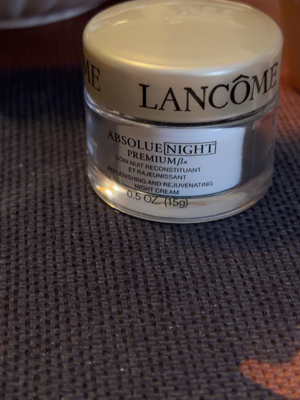New unopened Lancôme Absolue Premium Night Cream Jar - Gold & White